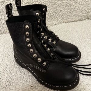 Dr. Martens 1460 Black 8 Eye Ski Hook Leather Boots